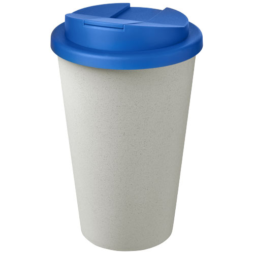 Gobelet recyclé personnalisé 350 ml Americano® Eco Bleu minéral et Blanc